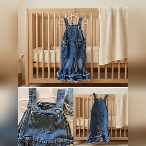 Zara Ruffled Denim Kids Overalls